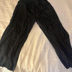 Vince Silk Striped Ankle Pants